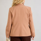 Κομψό και μοντέρνο σακάκι με φόδρα και ένα κουμπί -Ροδακινί