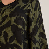 Φόρεμα σε γραμμή Α από σατινέ βισκόζη - Πράσινο/Μαύρο