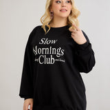 Βαμβακερή μπλούζα με επιγραφή  Slow morning