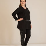 Τουνίκ από βισκόζη με στρασάκια Bloom σε μαύρο χρώμα σε μέγαλα μεγέθη