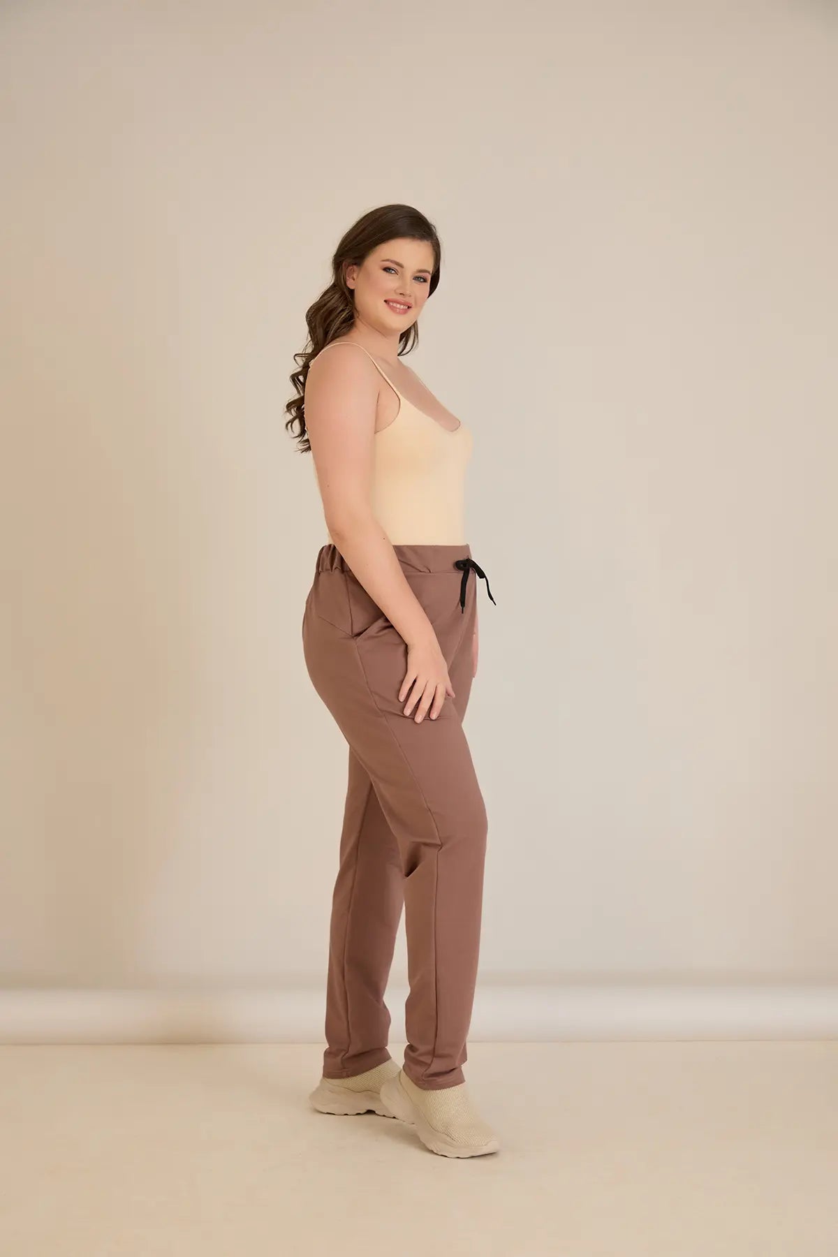 Αθλητικο παντελονι φορμα Daily σε μεγάλα μεγέθη - Μόκα