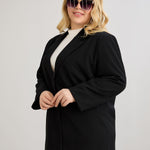 Κομψό και μοντέρνο σακάκι με φόδρα σε μεγάλα μεγέθη- Μαύρο