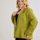 Κομψό και μοντέρνο σακάκι με φόδρα  και ένα κουμπί σε μεγάλα μεγέθη- Πιστάτσιο