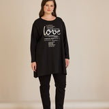 Βαμβακερή τουνίκ με ασημί στάμπα Love