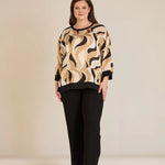 Παντελόνι με ελαστική μέση και ίσια γραμμή σε χρώμα Μαύρο σε μεγάλα μεγέθη