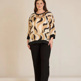 Παντελόνι με ελαστική μέση και ίσια γραμμή σε χρώμα Μαύρο σε μεγάλα μεγέθη