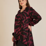 Τουνίκ από σατινέ βισκόζη με ασύμμετρη πλάτη σε Κόκκινο χρώμα σε μεγάλα μεγέθη