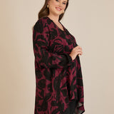 Τουνίκ από σατινέ βισκόζη με ασύμμετρη πλάτη– Μπορντό
