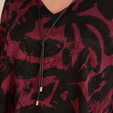 Τουνίκ από σατινέ βισκόζη με ασύμμετρη πλάτη– Μπορντό