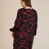 Τουνίκ από σατινέ βισκόζη με ασύμμετρη πλάτη– Μπορντό