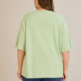 Βαμβακερή μπλούζα oversize με πετρούλες - 10967