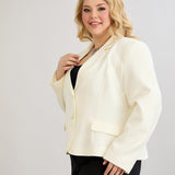 Μοντέρνο κοντό σακάκι από λινό/βαμβάκι - Σαμπανιζέ