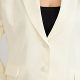 Μοντέρνο κοντό σακάκι από λινό/βαμβάκι - Σαμπανιζέ