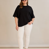 Βαμβακερή μπλούζα oversize - Μαύρο