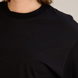 Βαμβακερή μπλούζα oversize - Μαύρο