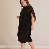 Αμπιγιέ φόρεμα από μουσελίνα και παγιέτες - Μαύρο