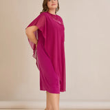 Αμπιγιέ φόρεμα από μουσελίνα και παγιέτες - Φούξια