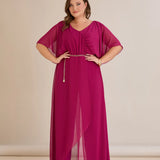 Κομψή ολόσωμη φόρμα από μουσελίνα με αλυσίδα - Λιλά