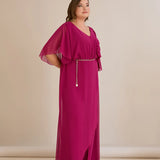 Κομψή ολόσωμη φόρμα από μουσελίνα με αλυσίδα - Λιλά