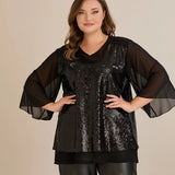 Αμπιγιέ τουνίκ από μουσελίνα και παγιέτες