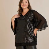 Αμπιγιέ τουνίκ από μουσελίνα και παγιέτες