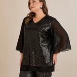 Αμπιγιέ τουνίκ από μουσελίνα και παγιέτες