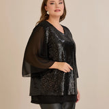 Αμπιγιέ τουνίκ από μουσελίνα και παγιέτες