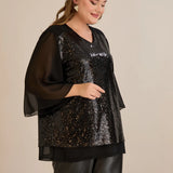 Αμπιγιέ τουνίκ από μουσελίνα και παγιέτες