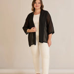 Γιορτινή κάπα από μουσελίνα σε Μαύρο χρώμα σε μεγάλα μεγέθη