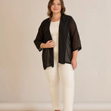 Γιορτινή κάπα από μουσελίνα σε Μαύρο χρώμα σε μεγάλα μεγέθη