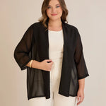 Γιορτινή κάπα από μουσελίνα σε Μαύρο χρώμα σε μεγάλα μεγέθη