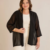 Γιορτινή κάπα από μουσελίνα σε Μαύρο χρώμα σε μεγάλα μεγέθη