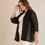 Γιορτινή κάπα από μουσελίνα σε Μαύρο χρώμα σε μεγάλα μεγέθη