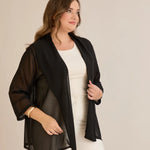 Γιορτινή κάπα από μουσελίνα σε Μαύρο χρώμα σε μεγάλα μεγέθη