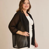 Γιορτινή κάπα από μουσελίνα σε Μαύρο χρώμα σε μεγάλα μεγέθη