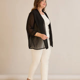 Γιορτινή κάπα από μουσελίνα σε Μαύρο χρώμα σε μεγάλα μεγέθη