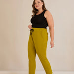 Γυναικεία αθλητική φόρμα παντελόνι "Daily" σε μεγάλα μεγέθη - Μουσταρδί