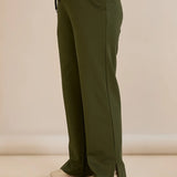 Σπορ φαρδύ παντελόνι με σκισίματα - Χακί