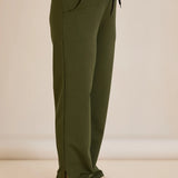 Σπορ φαρδύ παντελόνι με σκισίματα - Χακί