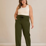 Σπορ φαρδύ παντελόνι με σκισίματα - Χακί