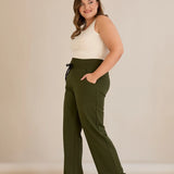 Σπορ φαρδύ παντελόνι με σκισίματα - Χακί