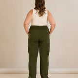 Σπορ φαρδύ παντελόνι με σκισίματα - Χακί