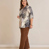 Πολύχρωμη Μπλούζα Με Φερμουάρ Και Αυθεντικό Σχέδιο Λεοπάρ Σε Μεγάλα Μεγέθη