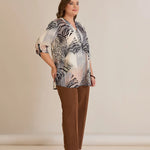 Πολύχρωμη Μπλούζα Με Φερμουάρ Και Αυθεντικό Σχέδιο Λεοπάρ Σε Μεγάλα Μεγέθη