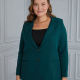 Κομψό γυναικείο σακάκι με φόδρα  σε μεγάλα μεγέθη - Πράσινο