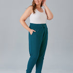 Αθλητικό παντελόνι με ελαστική μανσέτα σε μεγάλα μεγέθη - Τιρκουάζ