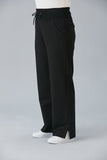 Maxi γυναικείο φαρδύ παντελόνι με σκισίματα σε μεγάλα μεγέθη-Μαύρο