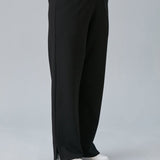 Σπορ φαρδύ παντελόνι με σκισίματα -Μαύρο