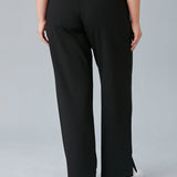 Σπορ φαρδύ παντελόνι με σκισίματα -Μαύρο