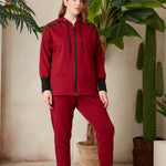 Γυναικεία αθλητική φόρμα παντελόνι "Daily" σε μεγάλα μεγέθη - Μπορντό